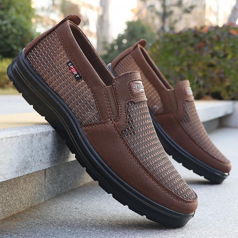 Summer Mesh Shoes Large Size Men's New Men's Cloth Shoes Breathable Casual Polyurethane Cloth Shoes