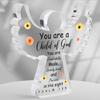 Angel Acrylic Baptism Baby Blessing Keepsake - Angel Wing Religious Sign with Verse Psalm 23-like Design (Psalm 119) - Acrylic Holy Water Font-like C