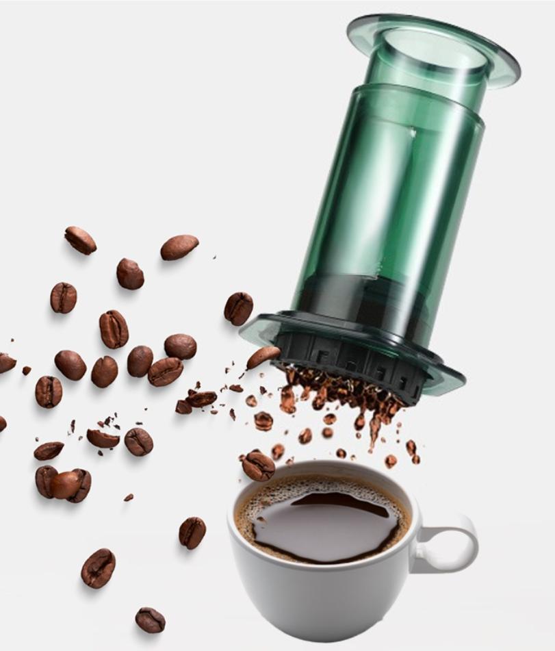 Портативная эспрессо-кофемашина для автомобиля, дома, кемпинга, порошковая, дорожная, кофеварка, френч-пресс, ручной пресс, для пеших прогулок, кемпинга зелёный