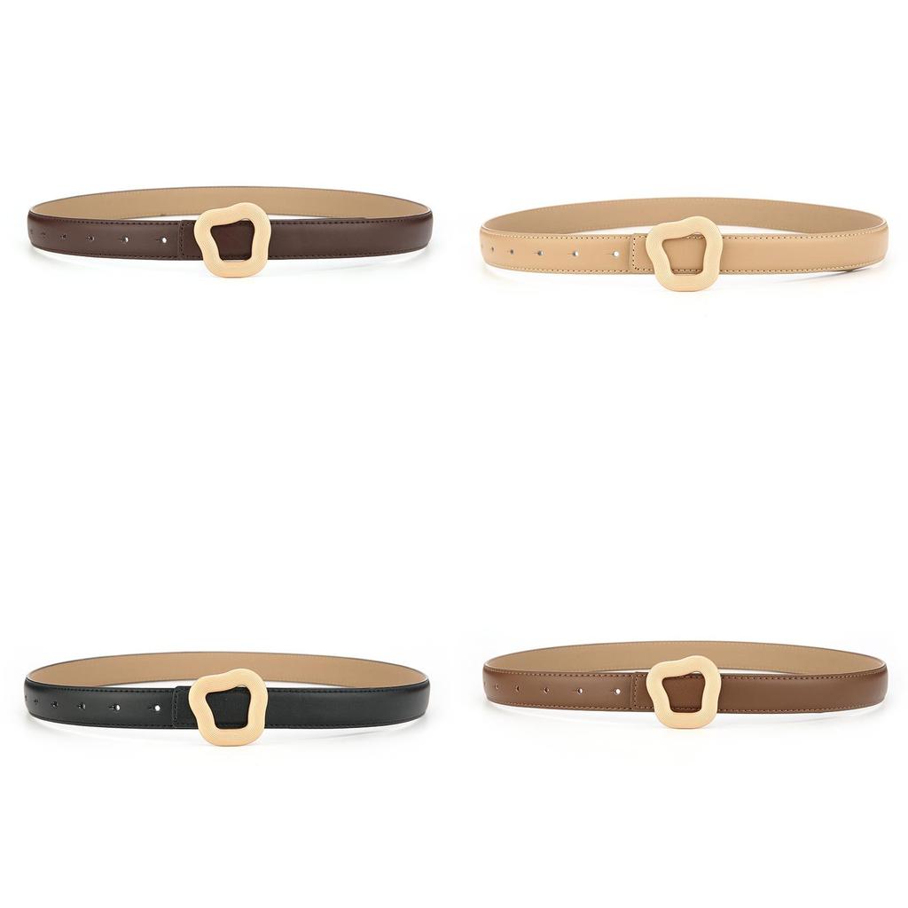 Genuine Leather Womens Belt With Silver Buckle For Casual Wear