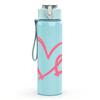 1PC Simple Hollow Heart 750ml Color Plastic Sports Water Bottle Leakproof Flip Straw Lid Suitable for Sports Office Home Use