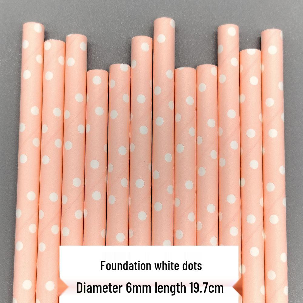 Colorful Polka Dot Biodegradable Paper Straws - Ideal for Juices, Beverages, Desserts & Table Decorations
