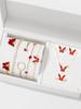9pcs Women's Zircon Set, Luxury Ladies Fashion Casual Butterfly Bracelets, Necklace, Earrings, Ring Zircon Set, Suitable for D