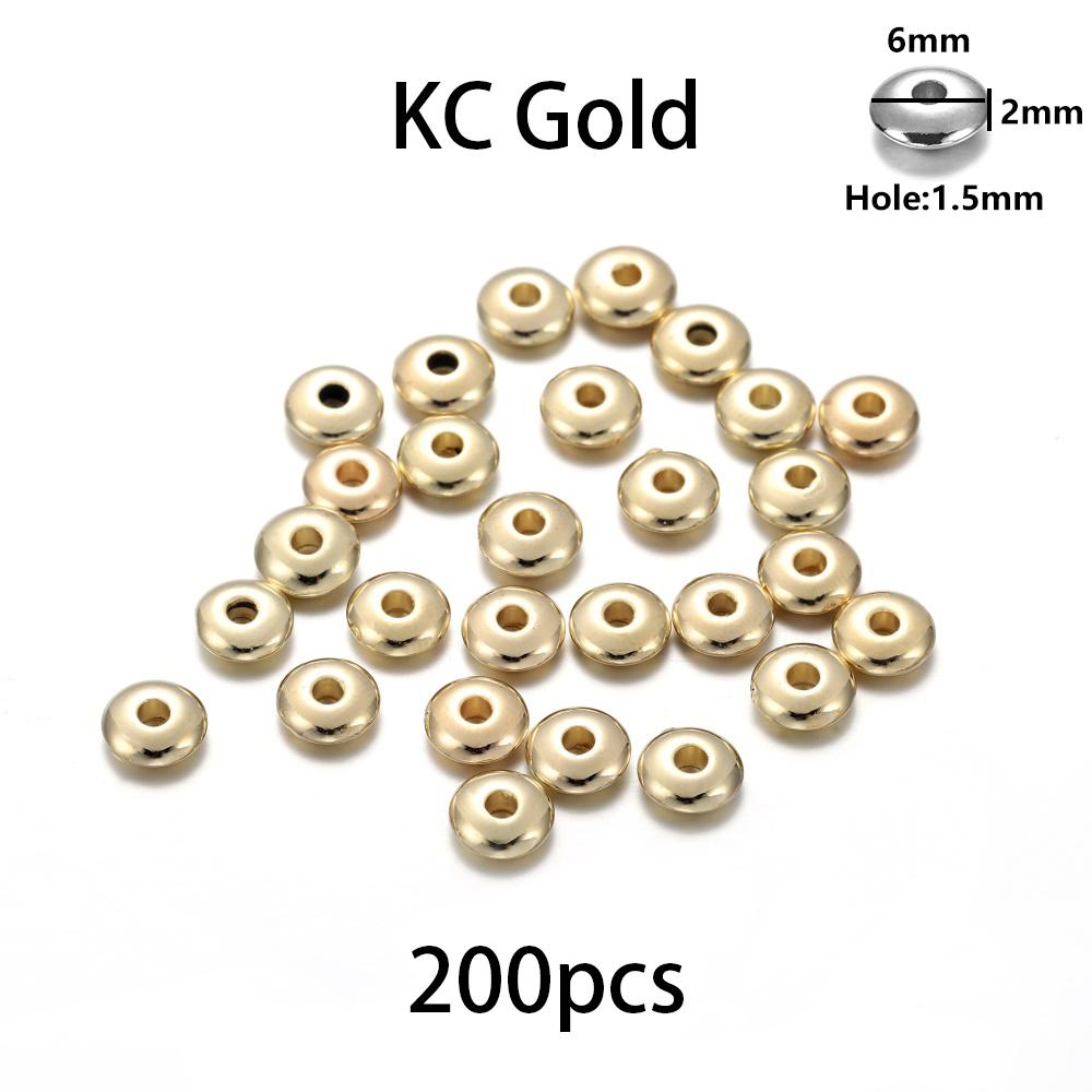 200-400Pcs CCB Multiple Styles Charm Spacer Beads Wheel Bead Flat Round Loose Beads For DIY Jewelry Making Supplies Accessories