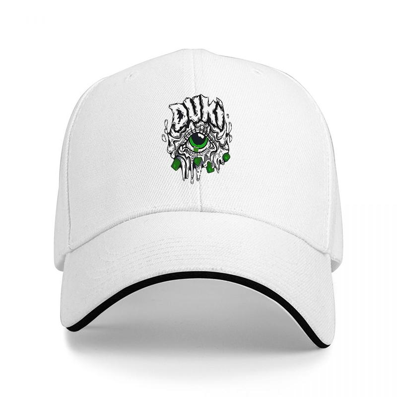 DUKI EYE LOGO BLACK BASEBALL CAP WITH GREEN AND WHITE DESIGN CLASSIC FIT FOR Unisex AND Women STREET STYLE ACCESSORY