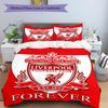Set copripiumino 3 pezzi (1*Copripiumino + 2*Federe, Senza Nucleo),Set Biancheria da Letto con Stampa Liverpool F.C, Decorazione Camera da Letto, Per Tutte le Stagioni, Regalo di Compleanno