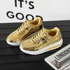TUINANLE Women Sneakers Golden Mens Shiny Mirrors Shoes Casual Glitter Streetwear Hip Hop Mens Sneakers
