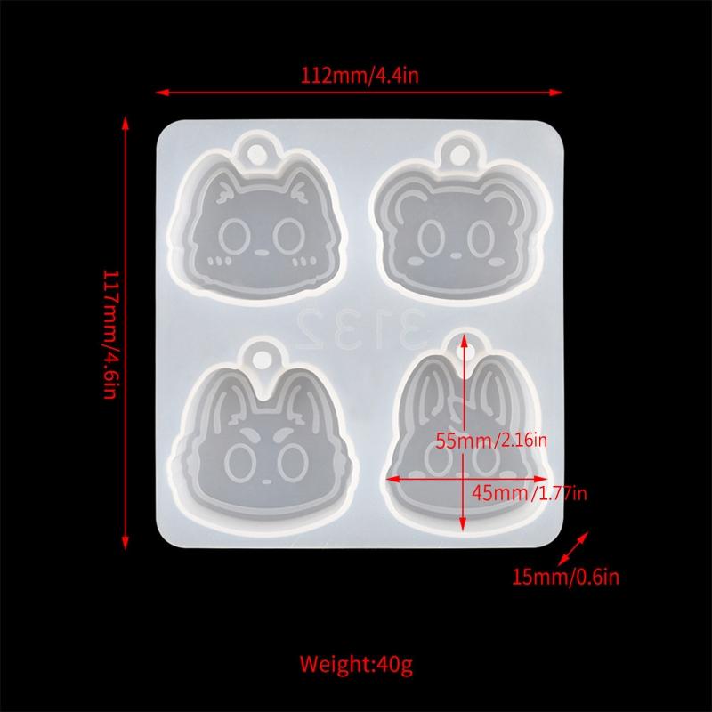 Pendant Silicone Mold,Cute Cats for Head Earrings Resin Mold for Necklace Keychain DIY Crystal Epoxy Resin Jewelry Ma