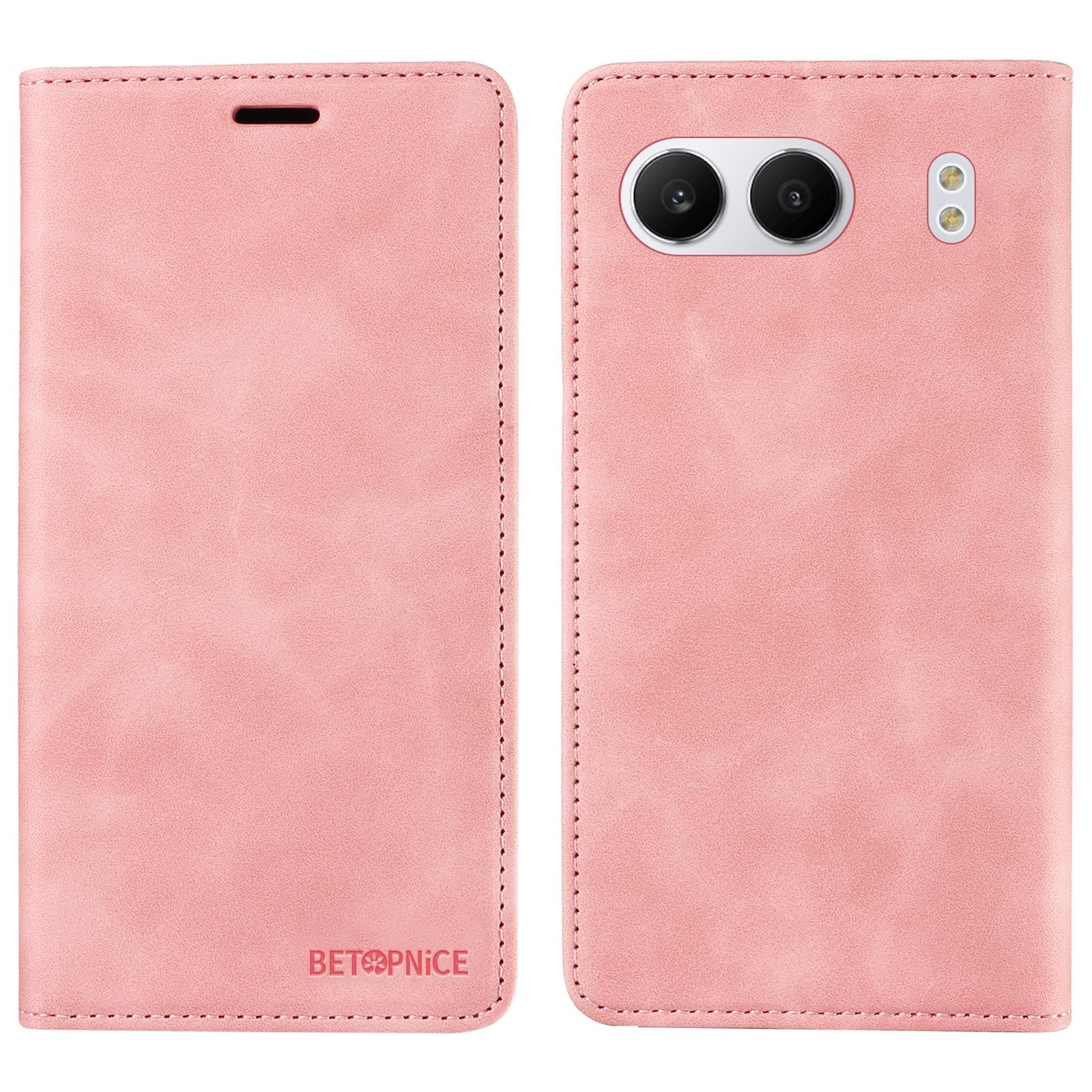 

BETOPNICE 003 Чехол-кошелек для OnePlus Nord 4, кожаный чехол для телефона с подставкой Pink