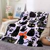 1pc Black Cats Lightweight Flannel Blanket, Comfortable and Warm Blanket, for Office and Camping Sofa Bed, Livingroom140