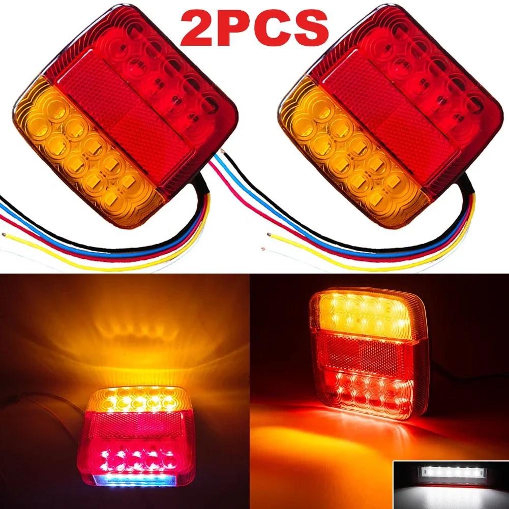 1/2pcs Rear Tail Lights Brake Stop Car Truck LED Rear 12V Lights Rear Lamp Waterproof Tailight Warning Parts for Trailer Caravan