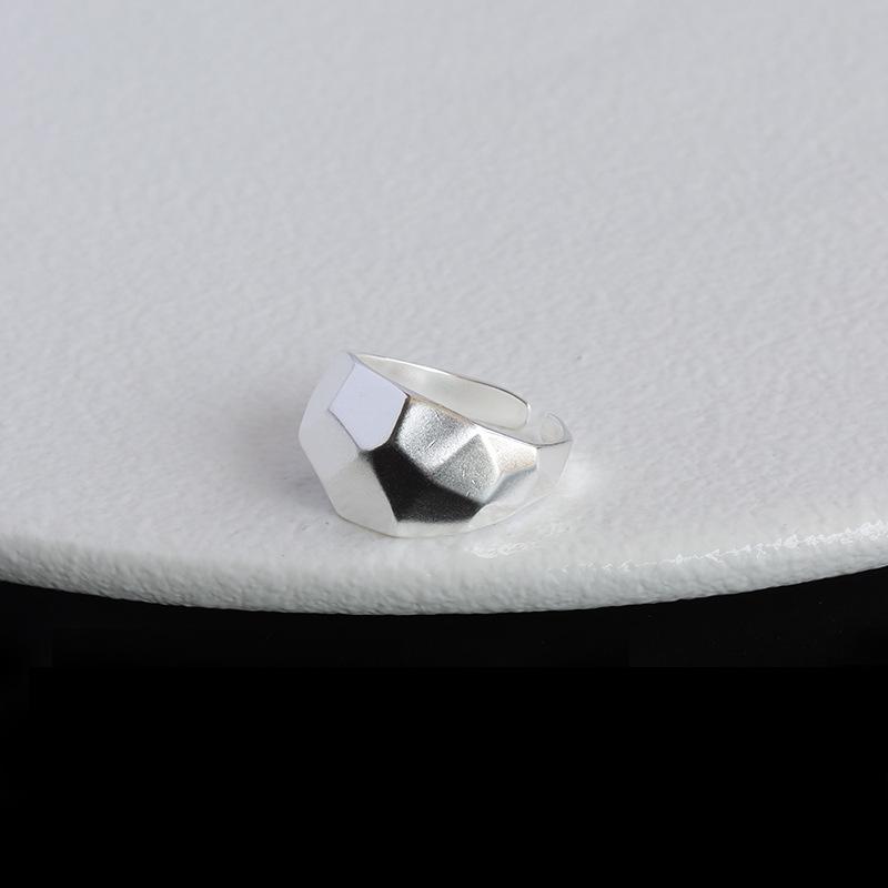 Geometric Matte Polygonal Rhombus Open Ring for Women – Trendy, Simple Wide Design One Size jz7960