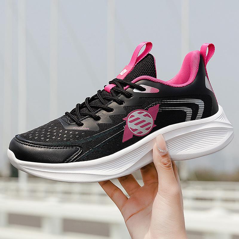 2025 spring and summer new Korean version thick-soled breathable running shoes mesh sports shoes light and comfortable casual shoes