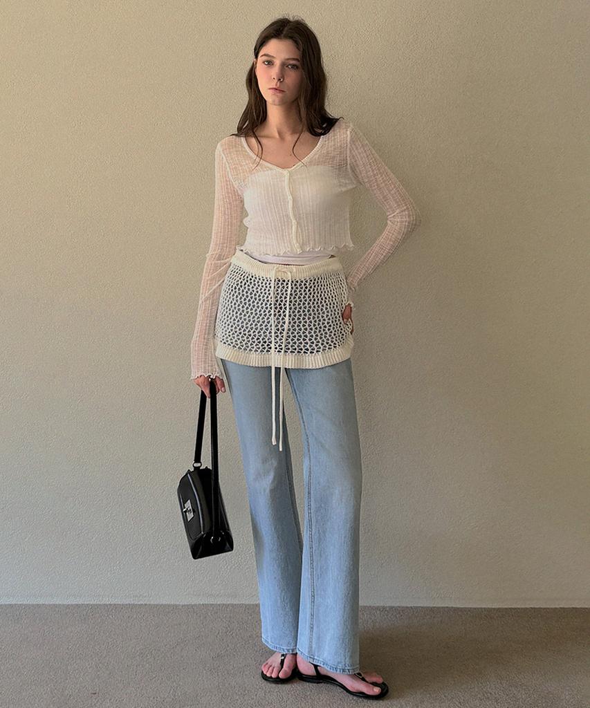Twee Moline Summer See-Through Long Sleeve Cardigan