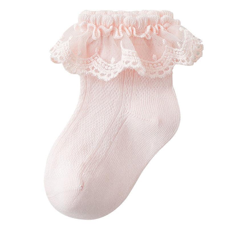 Baby Socks Spring Andautumn Styles Children's Socks Lace Socks Class A Cotton Mid-calf Socks Girls' Short Socks Infants and Toddlers 0-5 Years Old