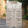 Summer Vest Thin Hollow Out Mesh Outdoor Sports Zipper Closure Jacket Sleeveless Waistcoat Casual Lightweight Work Wear Camping Fishing Waistcoat