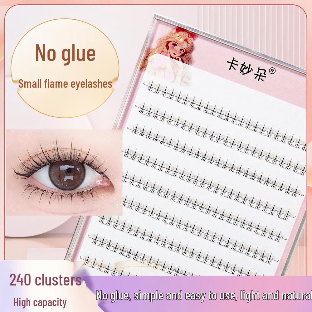 Kameiduo Natural-Looking Self-Adhesive Lower Lash Clusters - Double-Tipped, No Glue Needed, 10 Rows