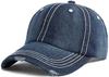 Laquest Distressed Denim Cap, 100% Cotton, Men's/Women's (Indigo Blue)