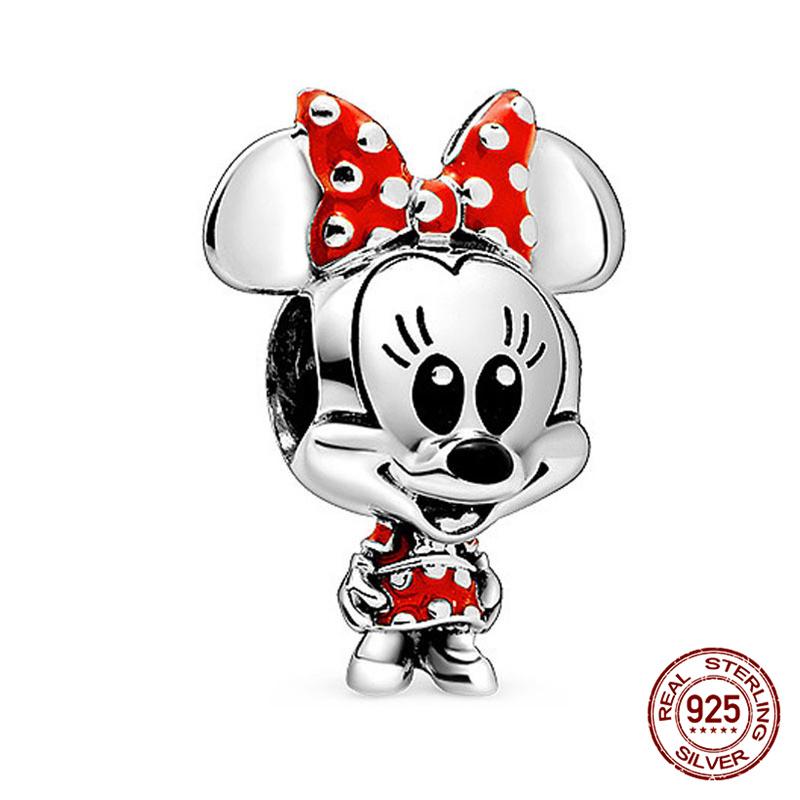 New  Mickey Minnie Beaded Marvel Lron Man Charms Plata De Leyoriginales Fit Bracelet Diy Jewelry Making Women'S Gift