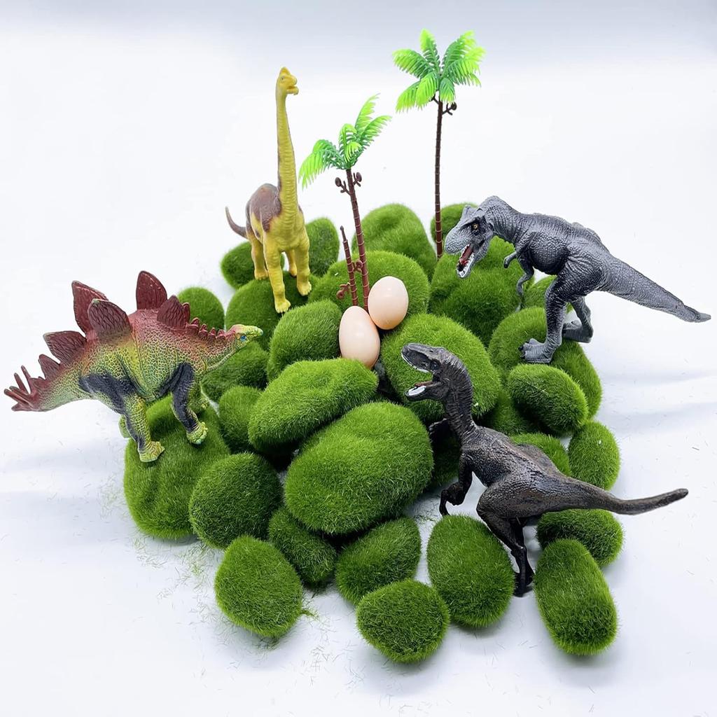 10pcs Green Crafting Fake Stone Simulation Plant DIY Garden Decoration Creative Crafts Artificial Moss Rocks