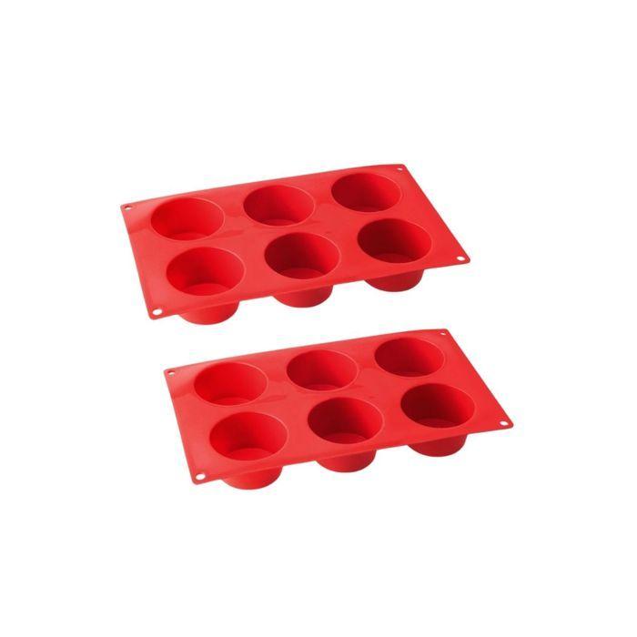 Ensemble de 2 moules à muffins 6 empreintes - DR OETKER - Flexxibel Love - 30 x 18 cm