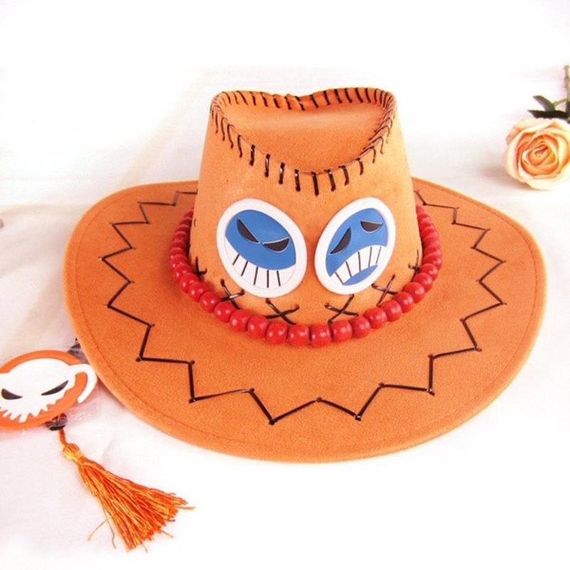 Anime Portgas·D· Ace Cowboy Hat Cosplay Hats Pirates Cap Suede Costume