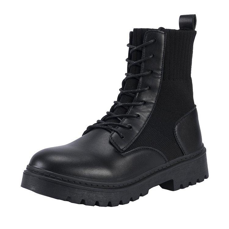 Black Martin Boots Women's 2025 Thick-soled Short Boots Flying Weaving Leisure Sports Lace-up Skinny Boots Children's Tide