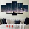 5 Pieces Canvas Wall Arts Poster Painting Anime Landscape Home Decoration Modular Picture Print Living Room Mural Artwork