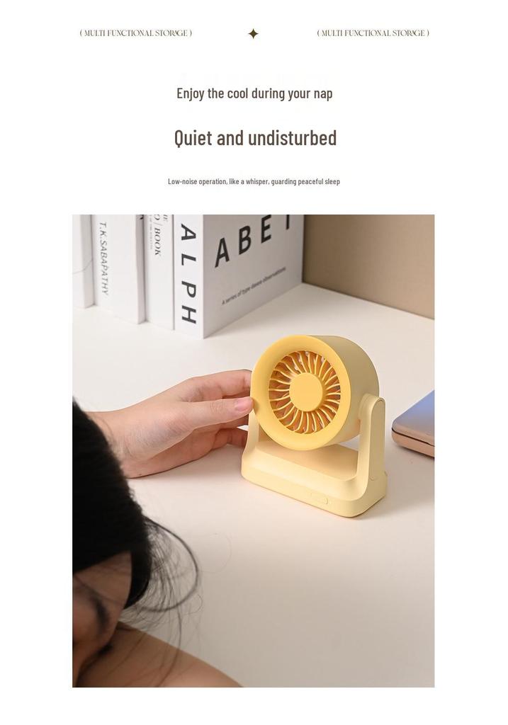 New 2026 Mini Rechargeable Silent Desktop Fan - Portable, Rotatable, Long-Lasting Office Fan