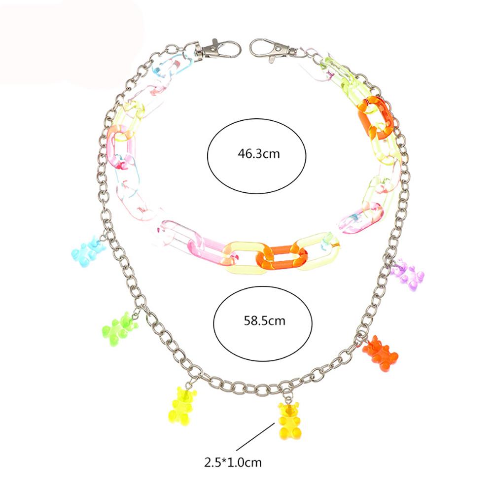 Punk Personality Women Girl Hip Hop Student Jewelry Gift Bear Waist Chain Jeans Chain Belt Chain