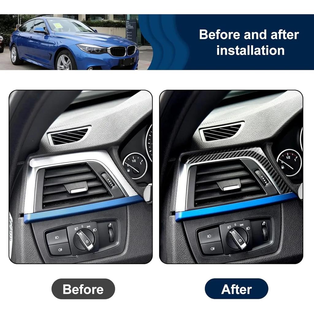 For BMW F30 Dashboard Panel Cover ABS Carbon Fiber Style Interior Trim for 2013-2018 3 Series F30 F31 F32 F33 F34 F36 328i 320i