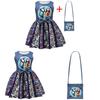 The Nightmare Before Christmas Halloween Princess Dress With Bow And Bag For Girls Age 3 To 8