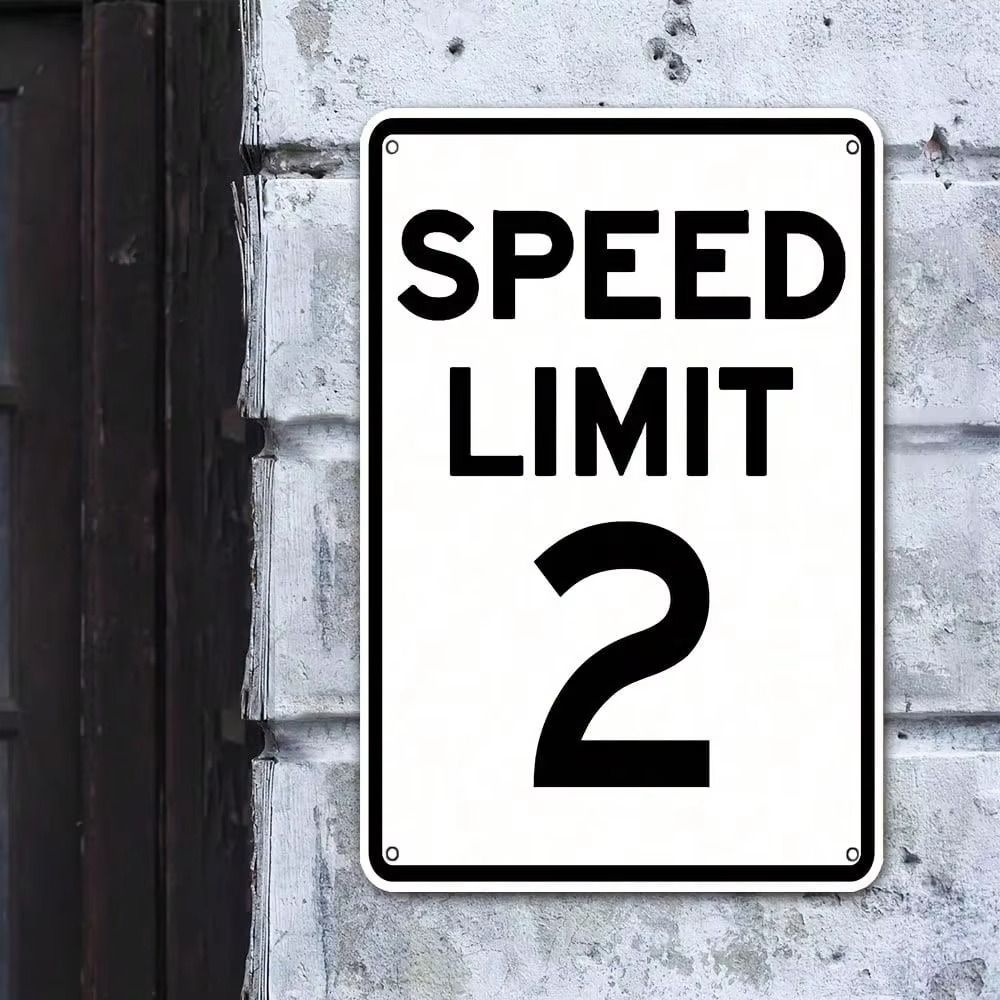 Retro Road Sign Metal Tin Poster 20x30 cm Funny Wall Art for Kids Playroom Decor