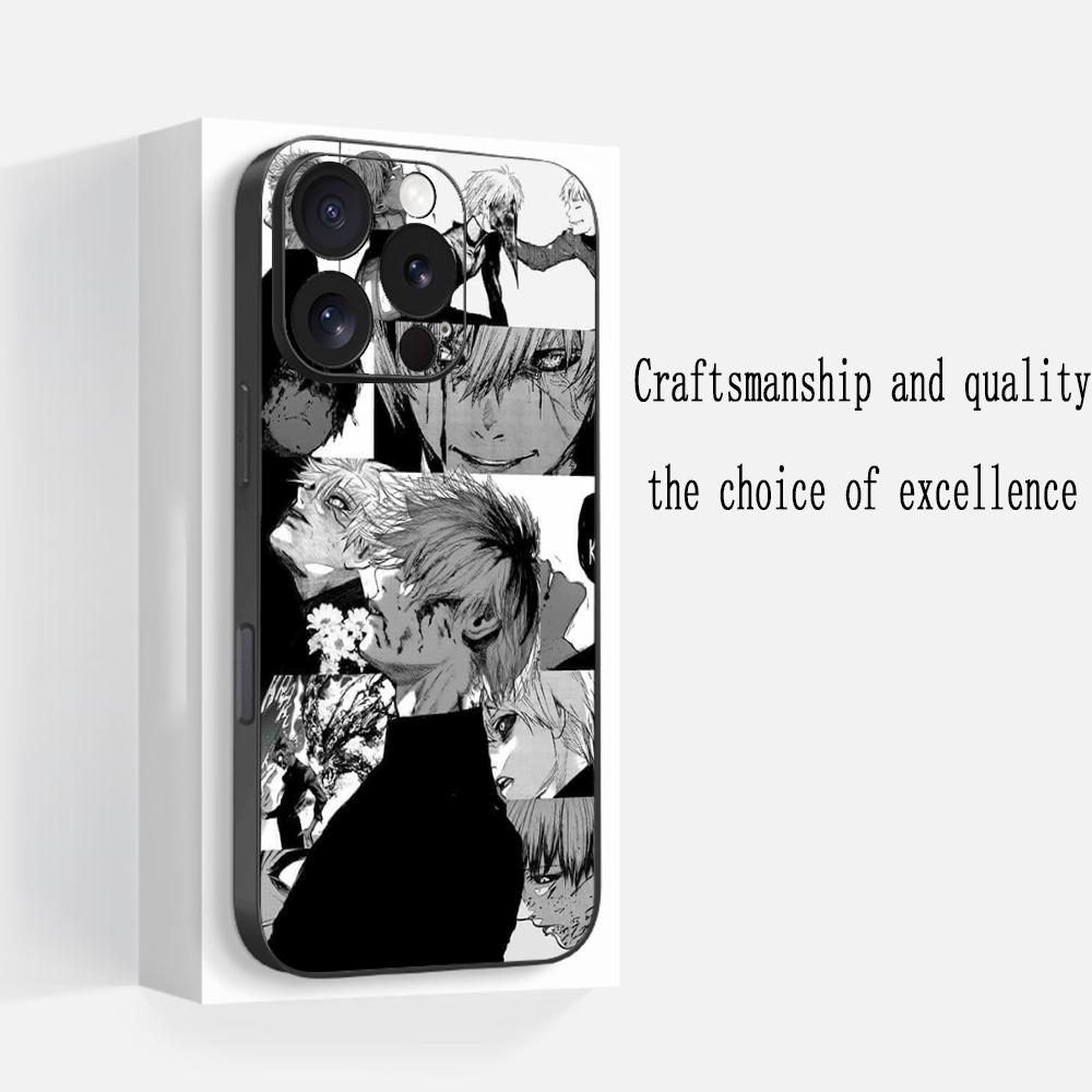 

Tokyo Ghoul kaneki Classic japan Anime Phone Case For iPhone 17 16 15 14 13 12 11 Plus Mini Pro Max Soft black Shockproof Cover iPhone 13