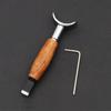 Leather Carving Rotary Knife Handmade DIY Stainless Steel Pear Wood Handle With Adjustable Height Vegetable Tanning Tool Knife