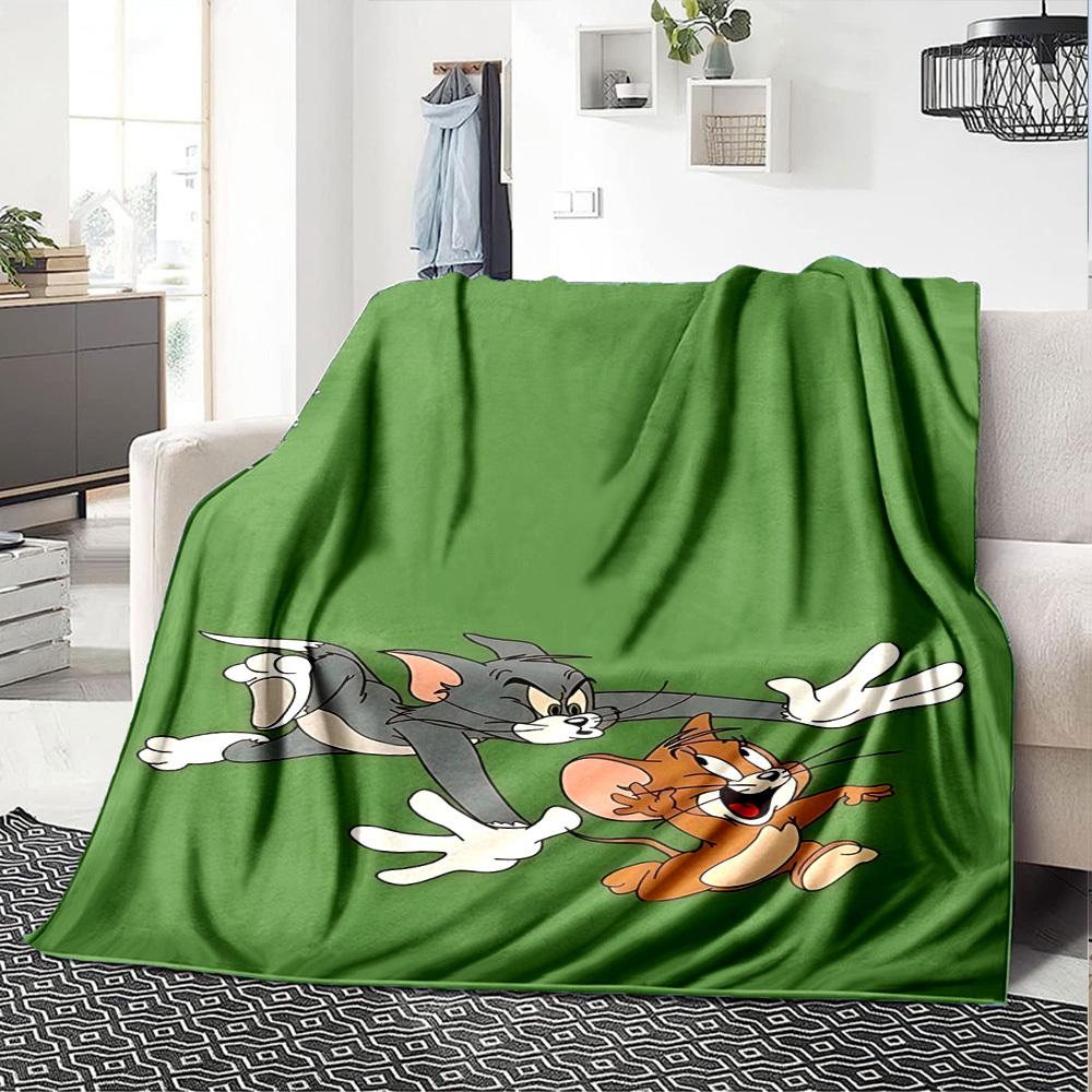1pc Tom and Jerry Flannel Blanket - Soft Warm Throw for Home, Office, TravelL1374
