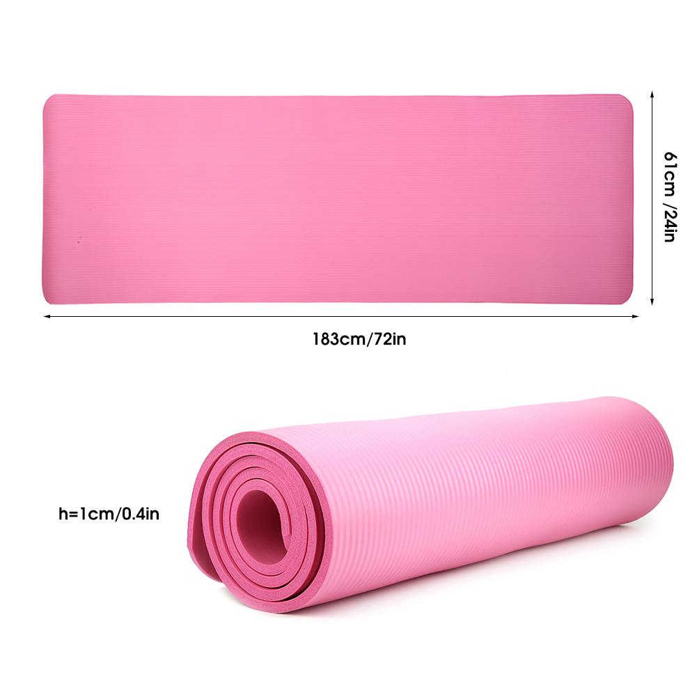 Lengthen NBR Pad Widened Non-Slip Mat Multifunction Fitness Exercise Cushion 183 X 61 X 1cm(Purple )