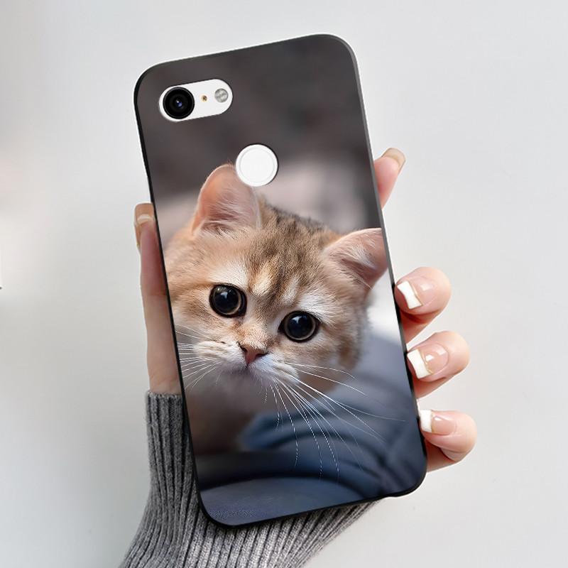 Phone Cases For Google Pixel 3 XL Case Cute Cat Cartoon Silicone Soft Black Coque for Google Pixel 3 XL Pixel3 3XL Bumper Cover