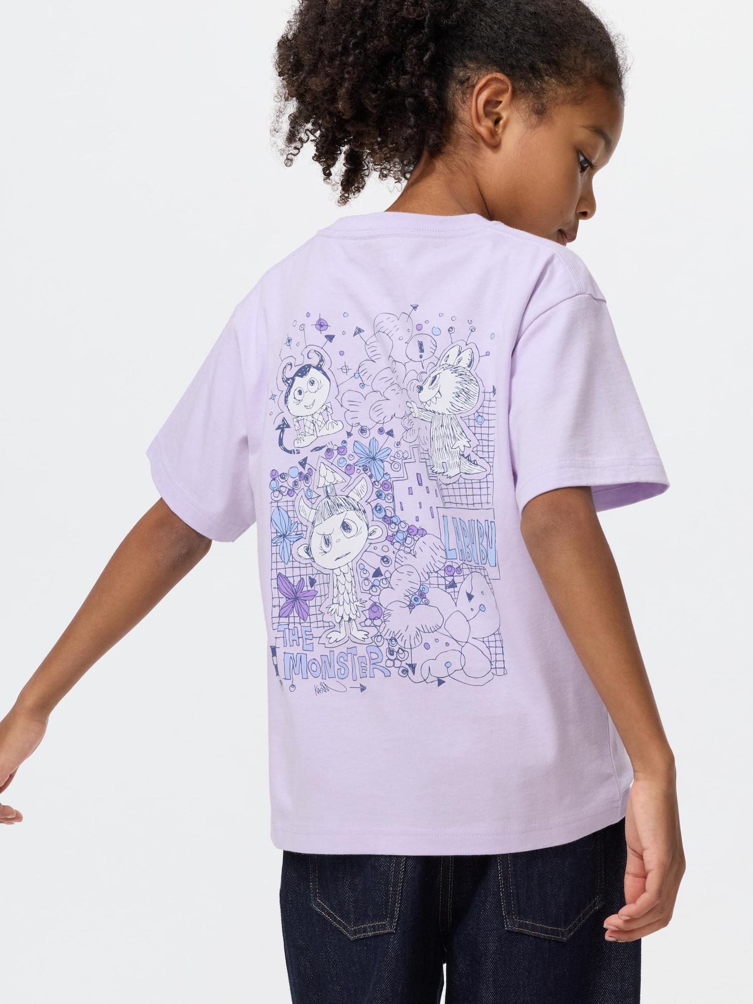 Uniqlo Япония Девочки Pop Mart Футболка 71 PURPLE/100