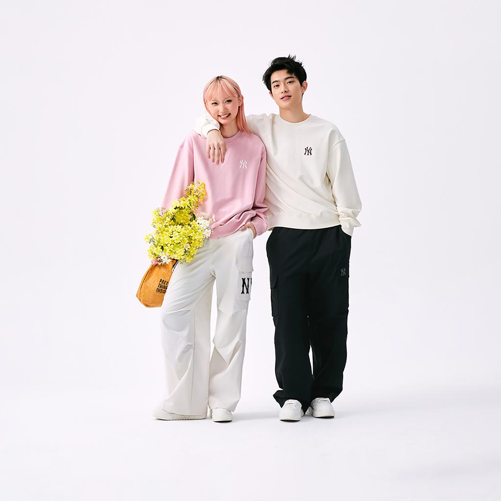 New MLB New York Yankees Cargo Pants Women's Cream White 3FWPB0151-50CRM