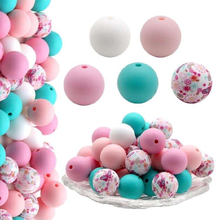 Bracelets Beads Silicone Material Colorful Loose Bead Jewelry Making Supplies