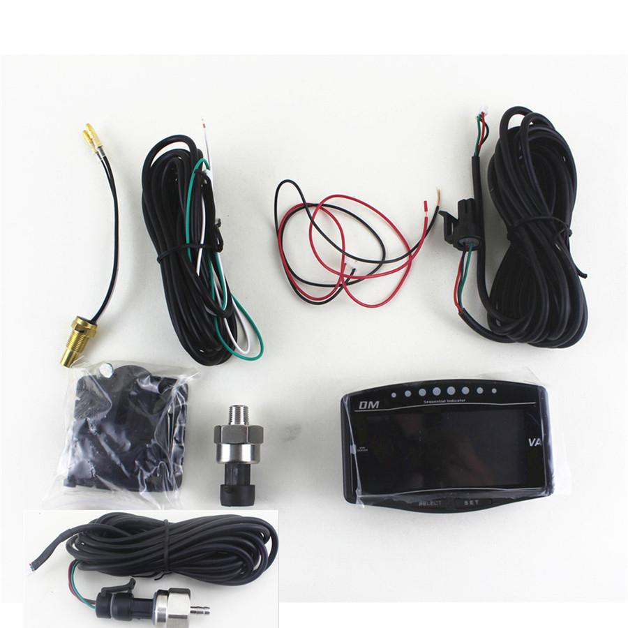 Universal 6 Function 12/24v Truck Car LCD Digital Oil Pressure Turbo Boost Gauge