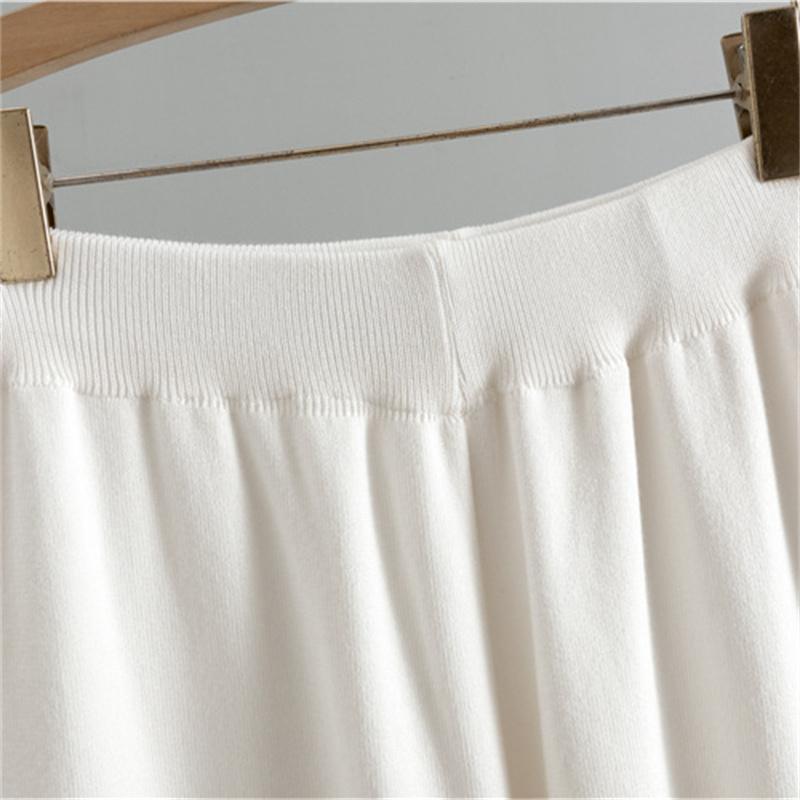 Women'S Spring And Autumn Casual Suit Fashionable High Neck Sweater Cardigan Vest Wide Leg Pants Knitted Three Piece Set