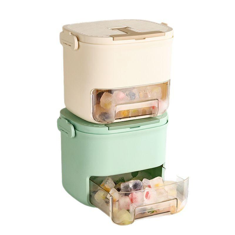 Drawer-style Push-pull Ice Cube Mold Dual-purpose Ice Box with Lid Summer Portable Food-grade Ice Maker