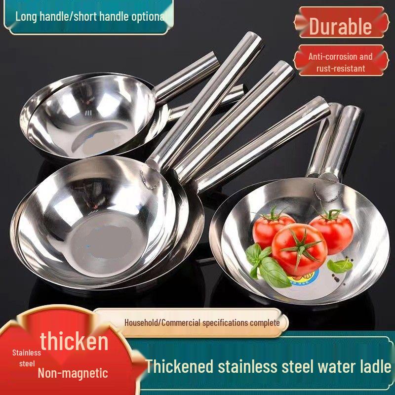 Stainless Steel Water Ladle Set for Cold Noodles & Dishes - Extra Thick Dipper
