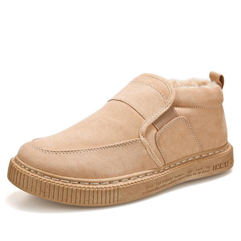Cotton Men Ankle Boots Autumn Winter Plush Warm Slip-on Mens Loafers Shoes for Home 2024 New Arrivals Low Top Winter Snow Boots