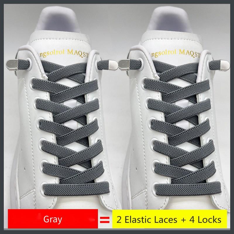Schoenveters zonder strik Elastische veters Sneakers 8MM Verbreed Plat Elastisch Schoenveters zonder strikken Kinderen Volwassenen Schoen Accessoires
