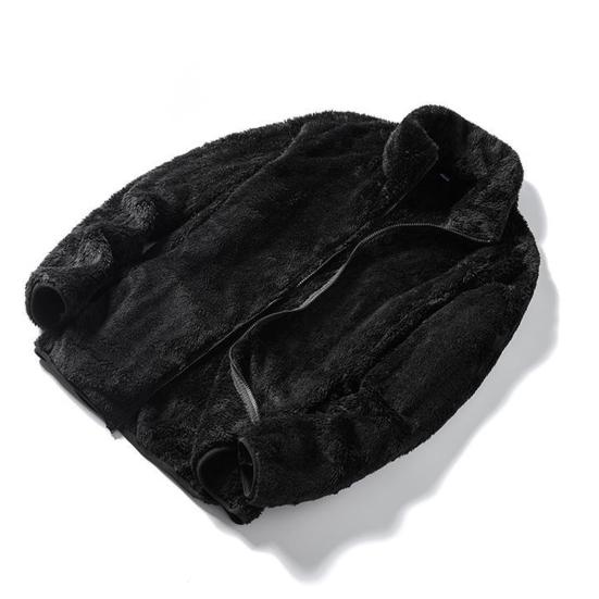 Women's Fuzzy Fleece Jacket Long Sleeve Zip Up Sherpa Coat Soft Stand Collar Fall Outerwear with Pockets