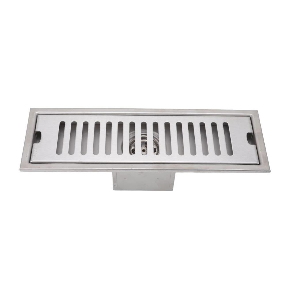 304 Stainless Steel Floor Drain Rectangular Channel Drain Durable Linear Shower Drain  Balcony