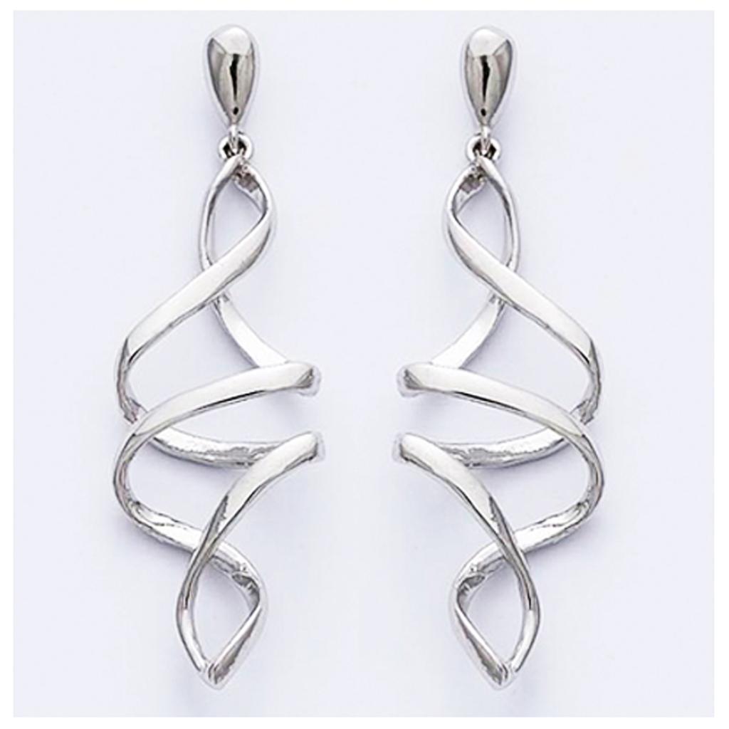 Les Trésors De Lily [K1370] - Silver 'Choréographie' Silver Earrings (rhodium-plated) - 42x15 Mm